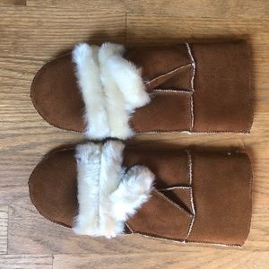 Surell Faux Shearling Flip-Top Mitten Chestnut Med